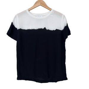 Second Female Elina Tee White Black Ombre T Shirt Sz S